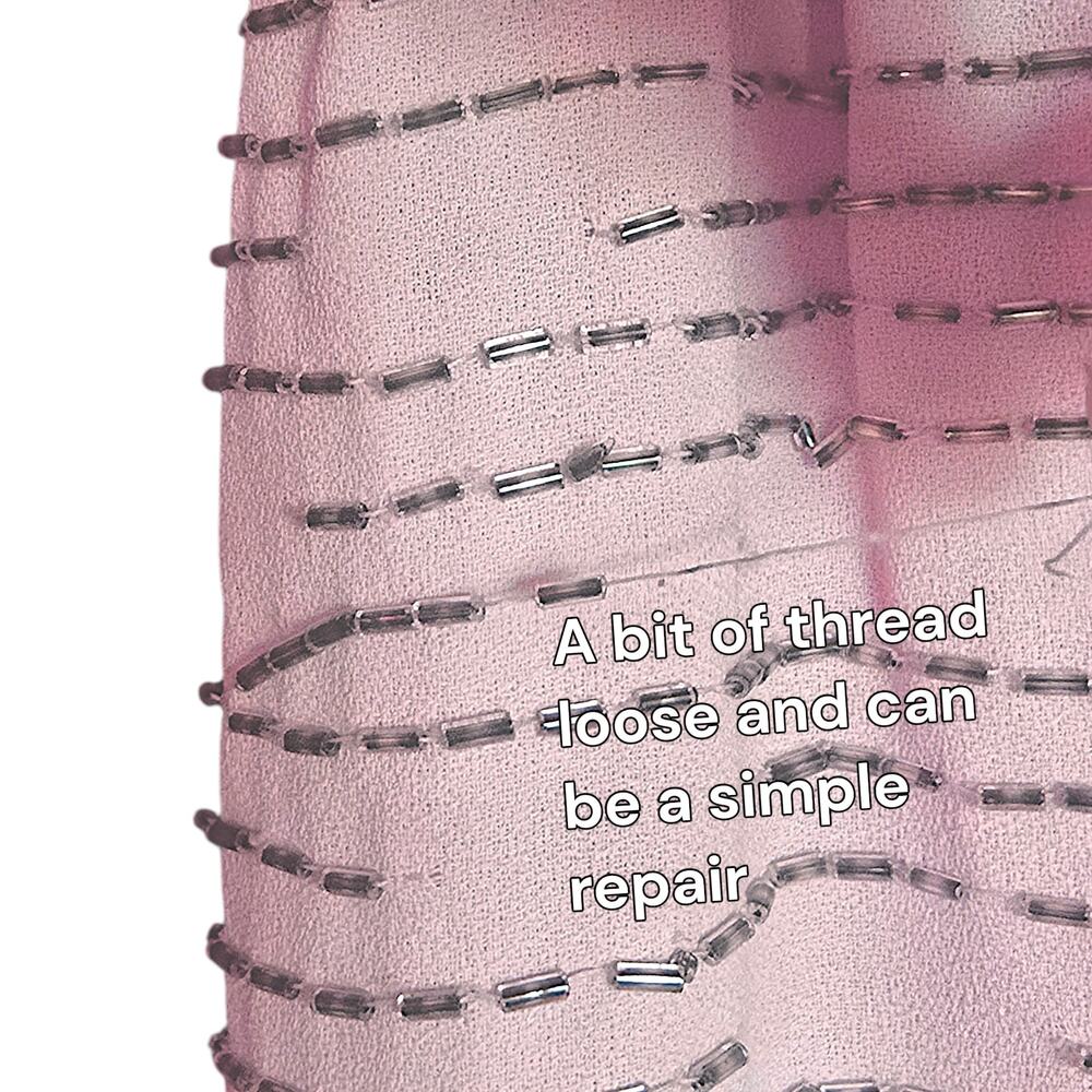 Vintage 1960s Malcolm Starr Beaded Evening Gown Pink Column Dress Hong Kong 10 - Picture 13 of 15